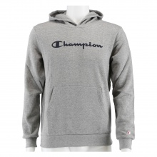 Champion Bluza z kapturem Hoodie Duży nadruk logo (ocieplana) jasnoszara dla chłopców