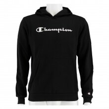 Champion Bluza z kapturem Hoodie Duży nadruk logo (ocieplana) czarna dla chłopców