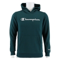 Champion Bluza z kapturem Hoodie Duży nadruk logo (ocieplana) petrolowa chłopięca