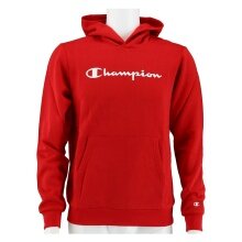 Champion Bluza z kapturem z dużym nadrukiem logo (ocieplana) czerwono-podstawowa dla chłopców