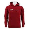 Champion Bluza z kapturem Hoodie Duży nadruk logo (ocieplana) ciemnoczerwona/biała dla chłopców