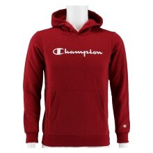 Champion Bluza z kapturem Hoodie Duży nadruk logo (ocieplana) ciemnoczerwona/biała dla chłopców