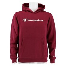 Champion Bluza z kapturem Hoodie Duży nadruk logo (ocieplana) bordowy/biały chłopcy