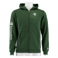 Champion Bluza z kapturem Full Zip C-Logo (ocieplana) zielona dla chłopców