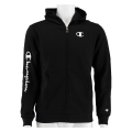 Champion Bluza z kapturem Full Zip C-Logo (ocieplana) czarna dla chłopców