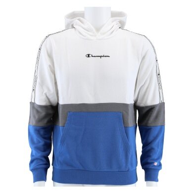 Champion Bluza z kapturem (Hoodie) Colour Block Script biały/niebieski dla chłopców