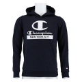 Champion Bluza z kapturem (Fleece bawełniana) z logo Nowego Jorku granatowa dla chłopców