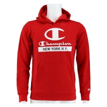 Champion Bluza z kapturem (Fleece bawełniana) z logo Nowego Jorku czerwony dziecięcy