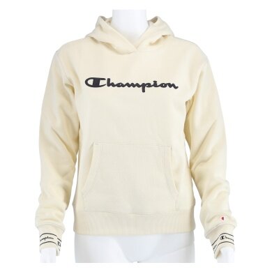 Champion Hoodie Duży nadruk logo beżowy Dziewczęta