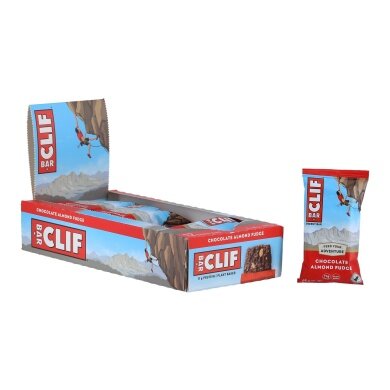 Clif Bar Batonik Energetyczny Czekoladowo-Migdałowy Fudge - Baton Owsiany - Czekolada-Migdały-Karmel 12x68g Pudełko