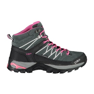 CMP Buty trekkingowe Rigel Mid WP (Trekking, wodoodporne) szare/fuksjowe damskie