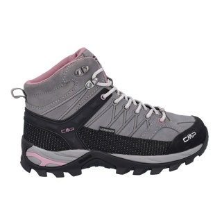 CMP Buty trekkingowe Rigel Mid WP (Trekking, wodoodporne) ciemnoszare/różowe damskie