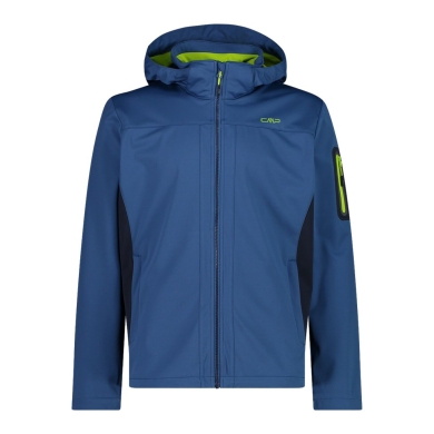 CMP Softshell Jacket Light z kapturem (wiatroodporna, wodoodporna) dustyblue/darkblue Mężczyźni