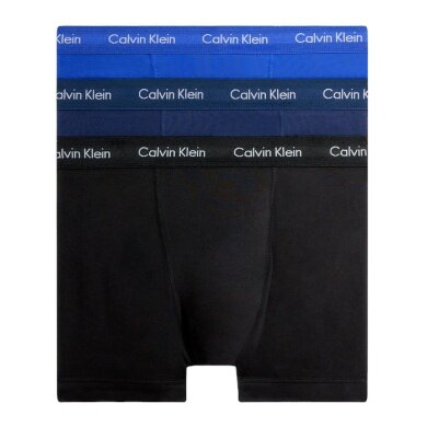 Calvin Klein Bielizna Bokserki Bawełniane Stretch (Bawełna) wielokolorowe czarne/niebieskie Męskie - 3 sztuki