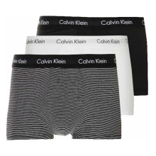 Calvin Klein Bielizna Bokserki Low Rise Trunk (Bawełna) wielokolorowe Paski biały/czarny Mężczyźni - 3 sztuki