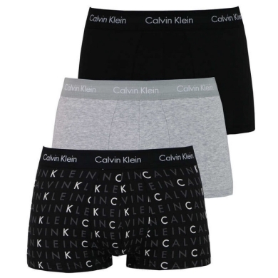 Calvin Klein Bielizna Bokserki Niskie (Bawełna) wielokolorowy szary/czarny Mężczyźni - 3 sztuki