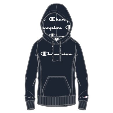 Champion Bluza z kapturem (Hoodie nieocieplany) American Classic Logo granatowy Damski