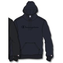 Champion Bluza z kapturem (Hoodie) z bawełnianego frotte z dużym nadrukiem logo granatowy/granatowy Mężczyźni