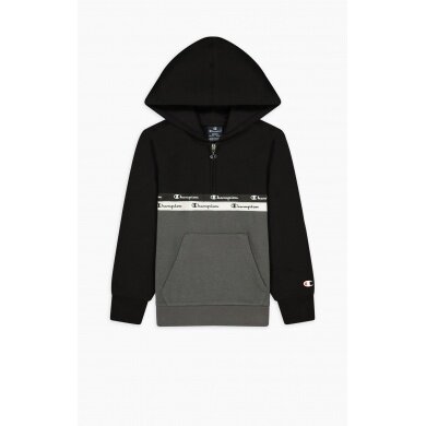 Champion Bluza z kapturem Half Zip (Hoodie) American Tape czarna/szara dla chłopców