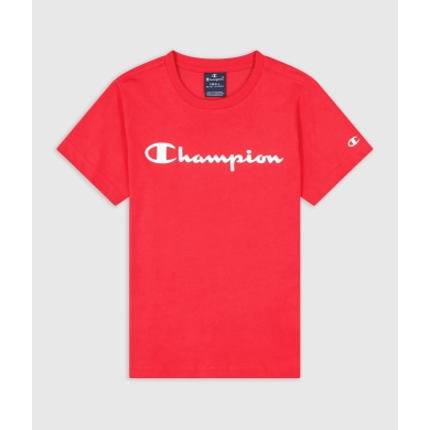 Champion T-shirt rekreacyjne (bawełna) Crew z logo 2023 czerwony chłopcy