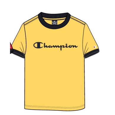 Champion T-shirt rekreacyjne (bawełna) Crew Ringer z logo 2023 żółty chłopcy