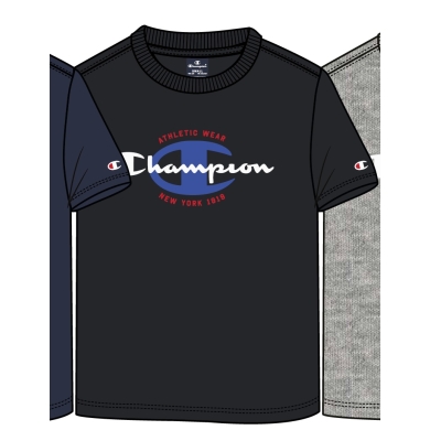 Champion Koszulka Freizeit-Tshirt (Bawełna) Crew Graphic Print 2023 czarny Chłopcy