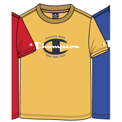 Champion T-shirt Freizeitowe (Bawełna) Crew Graphic Print 2023 żółty chłopcy