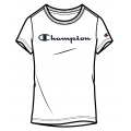 Champion T-shirt rekreacyjne (bawełna) Classic Big Logo napis biały dziewczynka