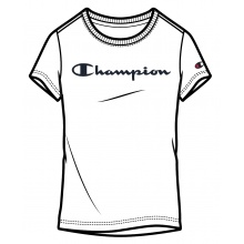 Champion T-shirt rekreacyjne (bawełna) Classic Big Logo napis biały dziewczynka