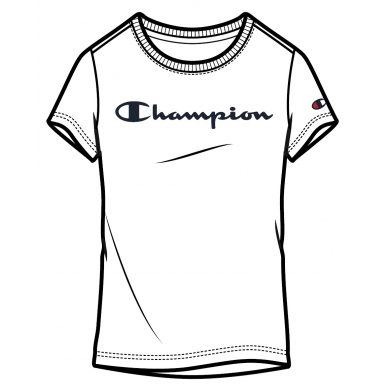 Champion T-shirt rekreacyjne (bawełna) Classic Big Logo napis biały dziewczynka