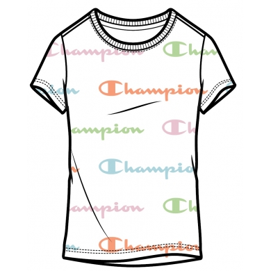 Champion T-shirt na co dzień (Bawełna) Grafika Print biały Dziewczynka