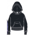 Champion Bluza z kapturem (Bawełniany Hoodie) mały nadruk czarny Dziewczynka