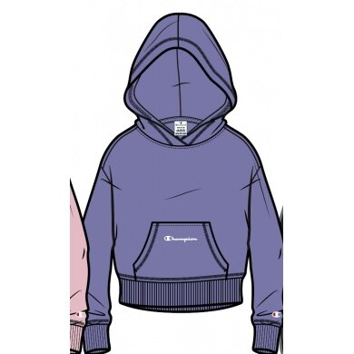 Champion Bluza z kapturem (Bawełniany Hoodie) mały nadruk fioletowy Dziewczęta