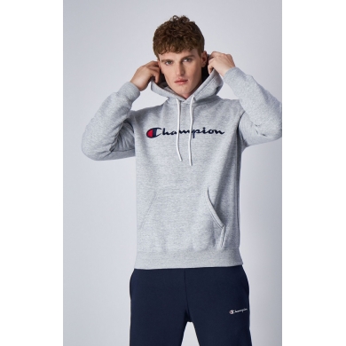 Champion Bluza z kapturem (Fleece-Hoodie) Duży nadruk logo jasnoszary Mężczyźni