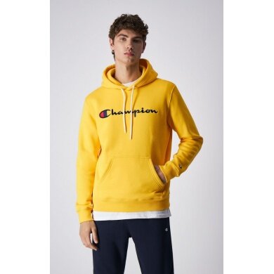 Champion Bluza z kapturem (Fleece-Hoodie) Duży nadruk logo żółty Mężczyźni