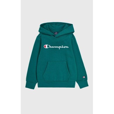 Champion Bluza z kapturem (Fleece-Hoodie) Duży nadruk logo ciemnozielony chłopcy