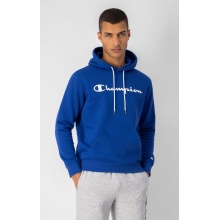 Champion Bluza z kapturem (Hoodie) z bawełnianego frotte z dużym nadrukiem logo niebieska/biała męska