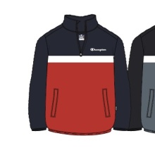 Champion Bluza z kapturem Half Zip (Bawełna) granatowo/czerwona Dzieci