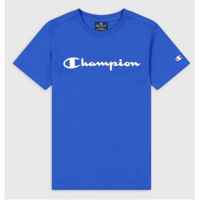 Champion T-shirt rekreacyjne (bawełna) Crew z logo 2023 niebieski królewski chłopcy