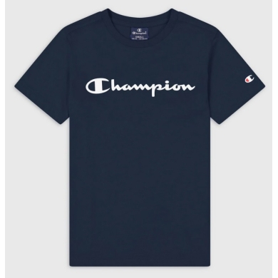 Champion T-shirt rekreacyjne (bawełna) Crew z logo 2023 granatowy chłopcy