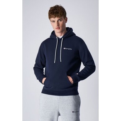 Champion Bluza z kapturem (Fleece-Hoodie) z małym haftowanym logo granatowa męska