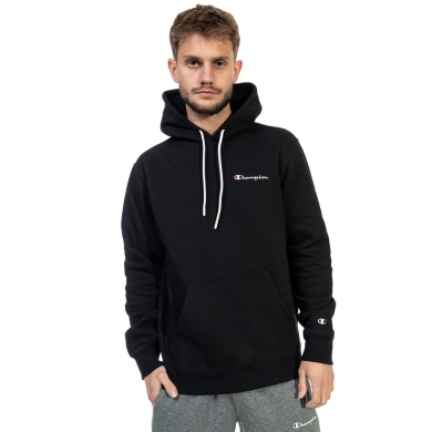 Champion Bluza z kapturem (Fleece-Hoodie) z małym haftowanym logo czarna męska