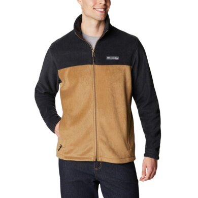 Kurtka Polarowa Columbia Steens Mountain Full Zip 2.0 (stojący kołnierz, miękki materiał) jasnobrązowa/czarna męska