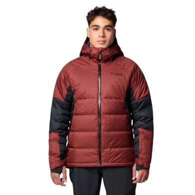 Kurtka Zimowa Columbia Roaring Fork Down Jacket (wodoodporna, Omni-Heat Infinity) ciemnoczerwona/czarna męska