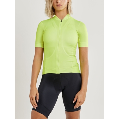 Craft Koszulka rowerowa Core Essence Jersey Tight Fit (optymalna swoboda ruchów) neonowy żółty Damska