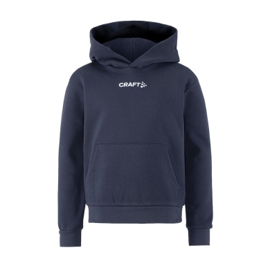 Craft Bluza z kapturem Community 2.0 Logo Hoodie (dopasowanie sportowe) granatowa dziecięca