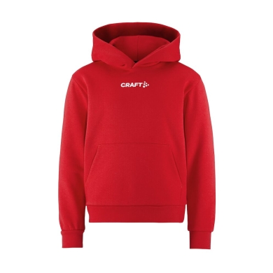 Craft Bluza z kapturem Community 2.0 Logo Hoodie (dopasowanie sportowe) czerwony dziecięcy