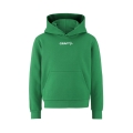 Craft Bluza z kapturem Community 2.0 Logo Hoodie (dopasowanie sportowe) zielona dziecięca