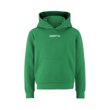 Craft Bluza z kapturem Community 2.0 Logo Hoodie (dopasowanie sportowe) zielona dziecięca