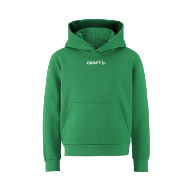 Craft Bluza z kapturem Community 2.0 Logo Hoodie (dopasowanie sportowe) zielona dziecięca